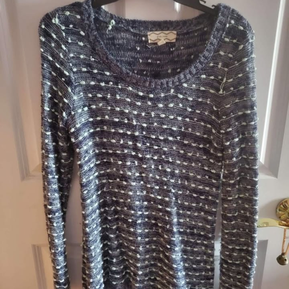 Navy and White Knit Sweater
